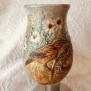 Weller Bird On Nest Glendale Sculpture Art Vase Antique Signed ‘34 Nature Forest